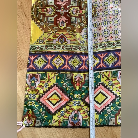 Johnny Was NWOT large silk square scarf with tassels includes original gift box - Picture 8 of 13